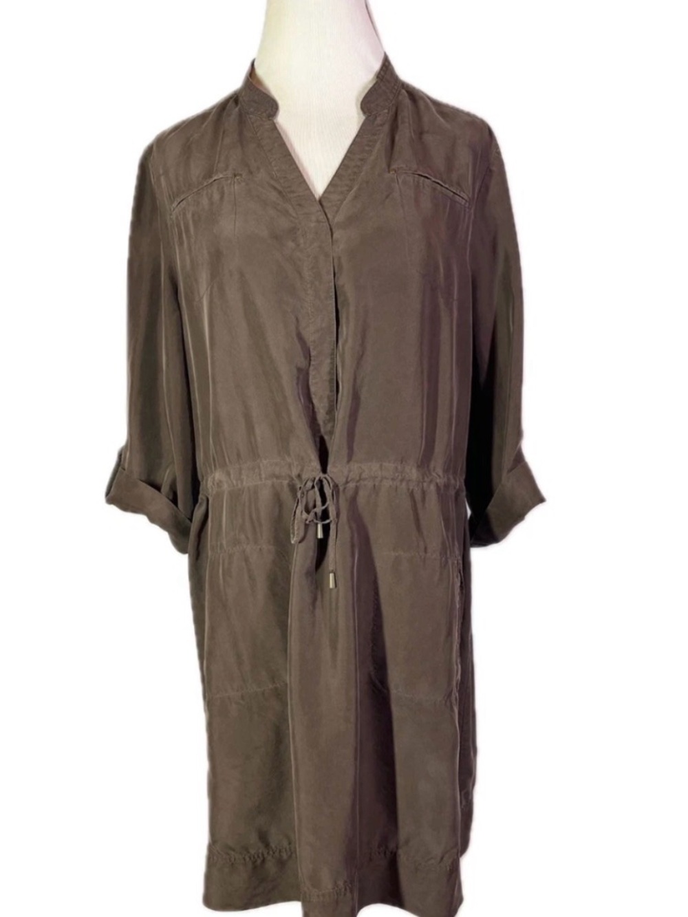 Chico's Brown SILK Button-Front Shirt